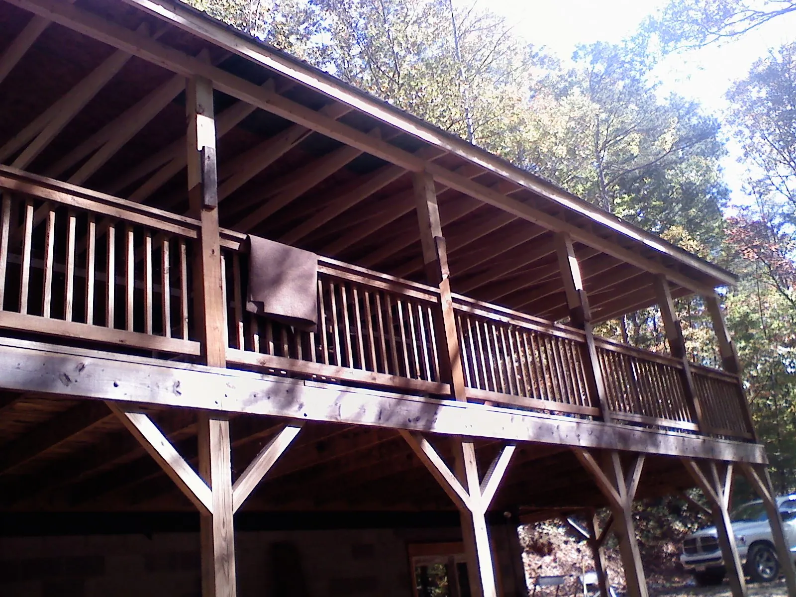 Timber framing under a new elevated porch and deck — Roof Leak Repair in Conway by Roofing Brothers